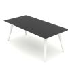 Spider rektangulær bord, sort bordplade med hvide ben, til indretning af mødelokale