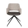 Ven Gemini stol, antracitgrå kunstlædersæde, lys grå stof ryg