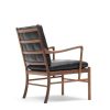 Colonial Chair OW149 lænestol i olieret valnød og læder hynder i cognac læder