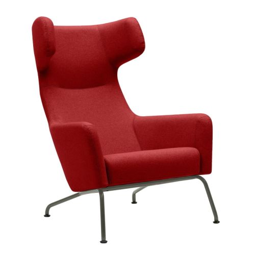 Havana loungestol med høj ryg i rød, ikonisk lænestol til afslapning