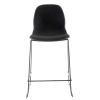 Ven CT 616 barstol med sort trevira møbelstof og stel i sort lakeret stål,  fås også med sædehøjde i 77 cm