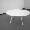 Spider rundt bord med hvid bordplade og hvide ben, kan anvendes til indretning af mødelokale