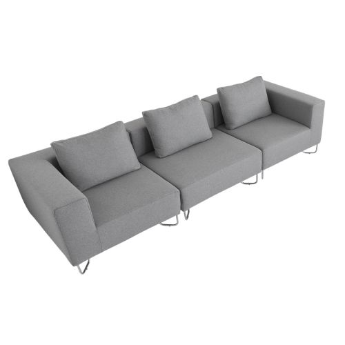 Lotus modulsofa i grå, 3 personers sofa, har et minimalistisk udtryk, designet af Stine Engelbrechtsen