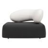 Chat sofa i hvid og sort, designet af Hiromichi Konno