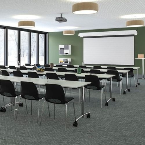 Flip-top bord, til indretning af fleksible konferencelokaler, kantiner og lign.