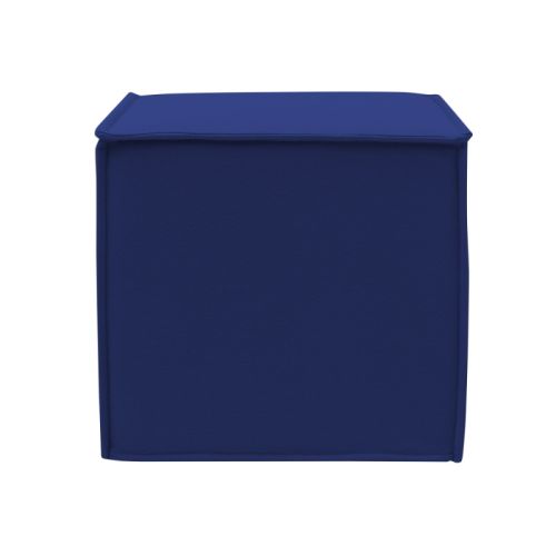 Space puf i blå er en er komfortabel og dekorativ puf med flotte syninger i kanten, design af Softline