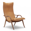Signature Chair FH429, loungestol brunt læder med smukke detaljer designet af Frits Henningsen, eksklusiv lænestol til chefkontoret