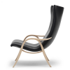 Signature Chair FH429, loungestol med sort læder, side, designet af Frits Henningsen, Få rådgivning vedr. kontorindretningen