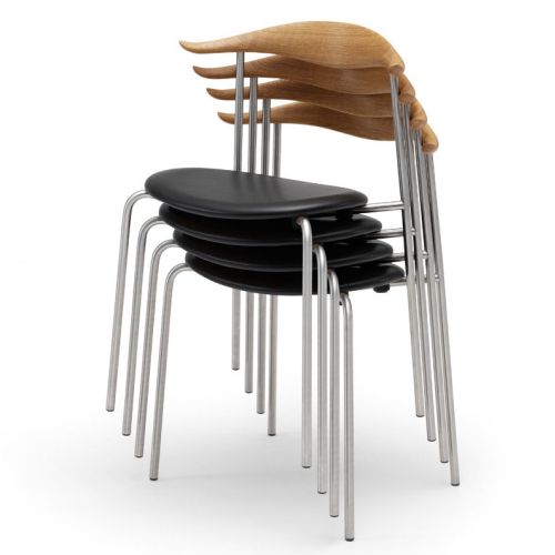 CH88 stolen er stabelbar, Design: Hans J. Wegner, Carl Hansen & Søn. Kan anvendes til konferencelokale, kantine mm.
